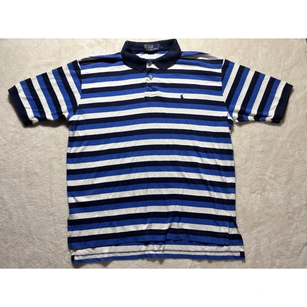 Polo Ralph Lauren Short Sleeve Striped Polo Shirt Size Large
